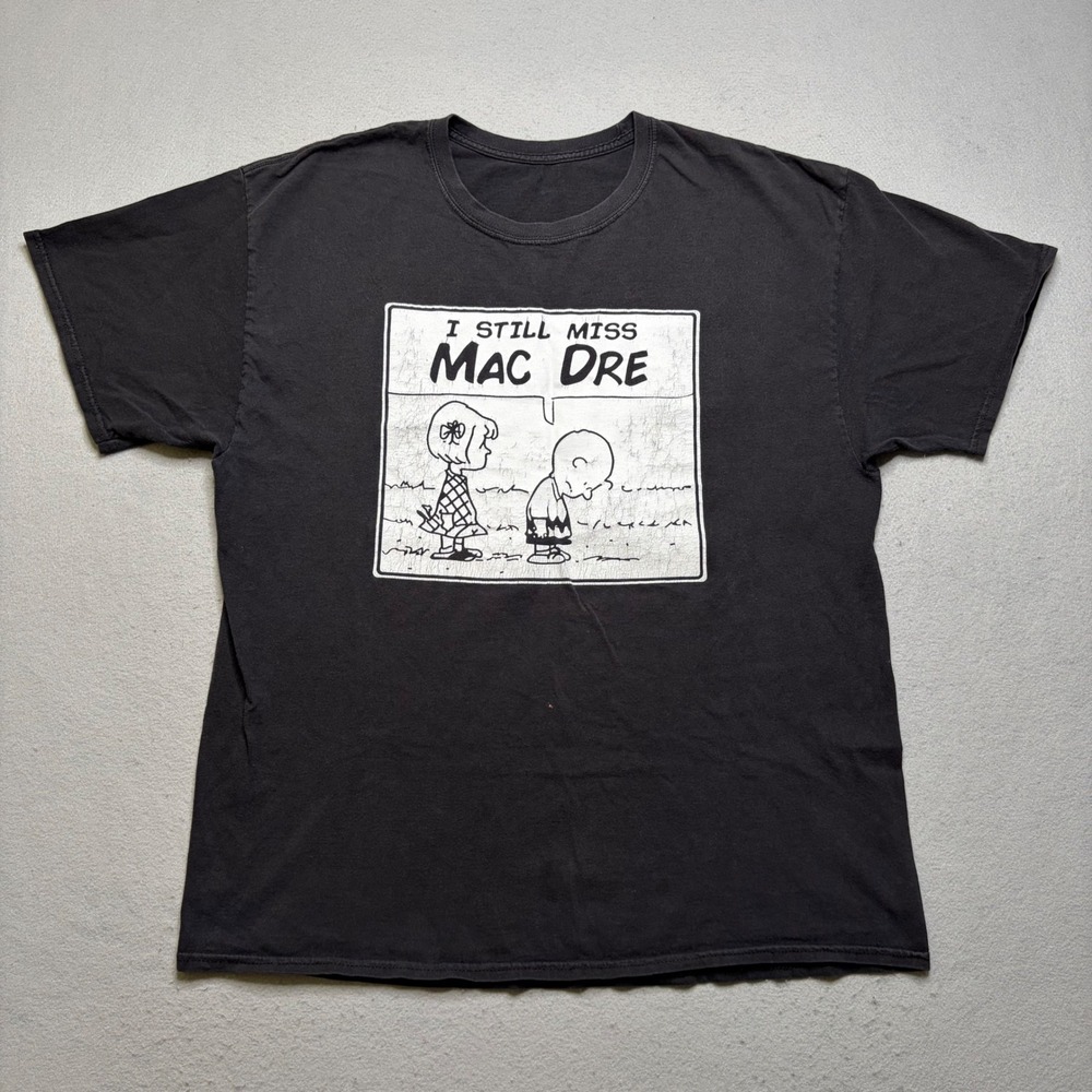 Unbranded T-Shirt Mens XL Black I Still Miss Mac Dre Peanuts Graphic Y2K Vintage